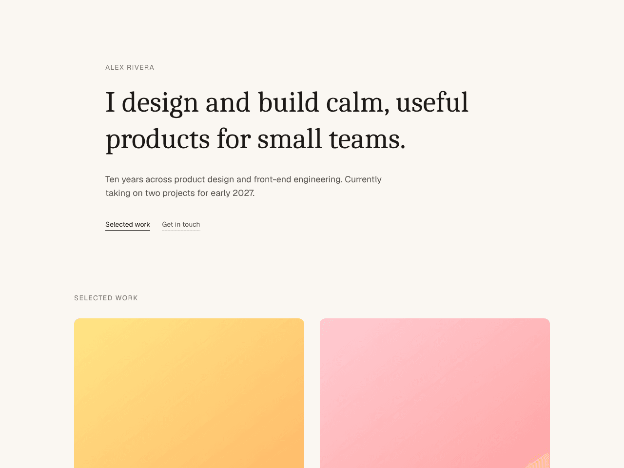 Folio template screenshot