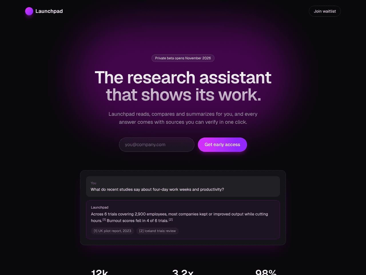 Launchpad template screenshot